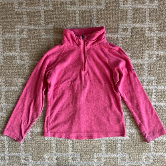 Columbia Pink Fleece Quarter Zip Lightweight Pullover Jacket Girls Youth S (7/8) - Picture 10 of 10
